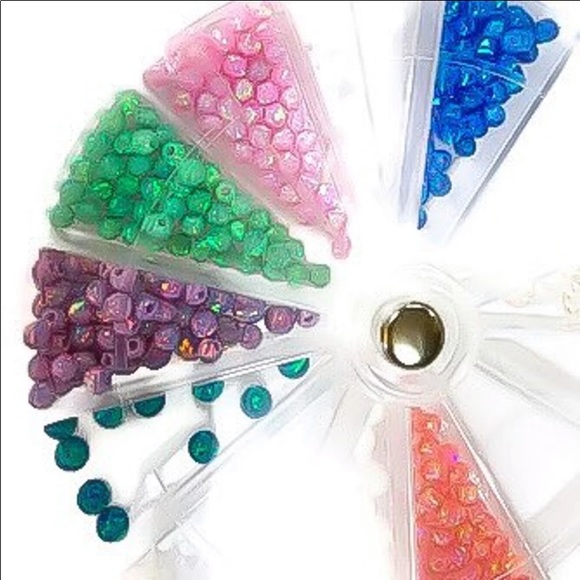 Fake Septum Ring w/Fire Opal Gemstone - Clips On - Picture 5 of 8